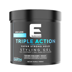 E Elegance Earth Fragrance Triple Action Hair Gel for Men And Women - Super Strong Hold, Extreme Volume, And Long Lasting Shine - Flake Free And Refreshing Fragrance - All Hair Types, 16.9 oz