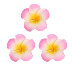 Women's Fashion Hawaiian Foam Plumeria Flower Clips for Bridal Wedding Luau Beach Tropical Vacation Party Hair Decorations (3 Pcs Orange)