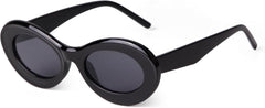 Retro Oval Cat Eye Sunglasses for Women Men 90s Small Vintage Trendy Cute Cateye Thick Frame Sun Glasses UV Shades