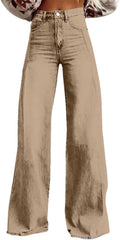 Women Vintage Irregular High Waist Slimming Wide Leg Long Streetwear Pants Jeans