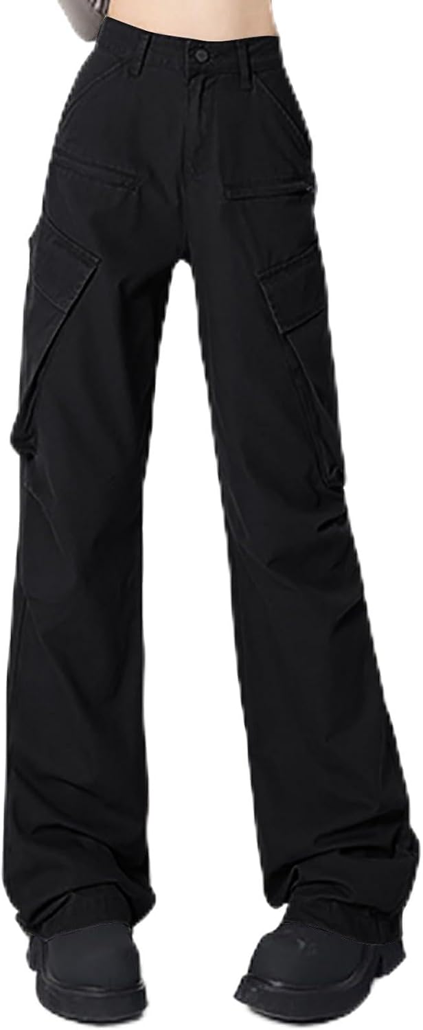 Women Baggy Pants Plus Size High Waight Casual Streetwear Cargo Pants Fashion Hip Hop Wide Leg Jeans with Pockets