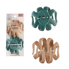 Scunci by Conair jaw claw clips - hair accessories for women - claw clips for thick hair - claw clip - Black & Tortoise- 2 Count