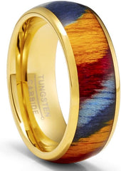 Metal Masters CO. Tungsten Carbide Mens Ring Wedding Band Rosewood 8MM Comfort-Fit Multicolor Black