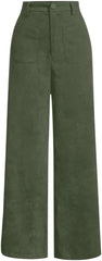 Pants for Women Casual Wide Leg Lounge Trousers High Waist Button Basic Comfy Pant Outfits Fall Loose Comfy Slacks