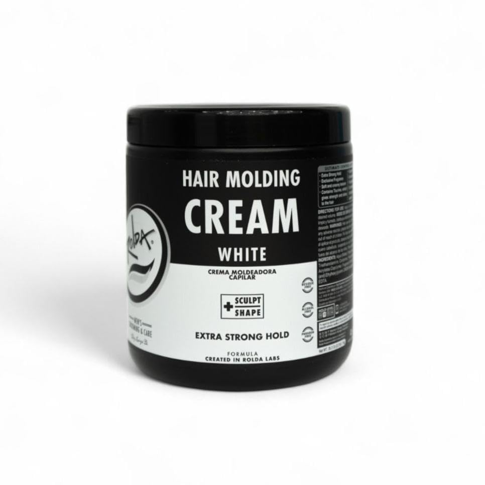 Rolda White Molding Hair Cream for Men - Curl-Defining Hair Styling Cream with Medium-Strong Hold, Natural Finish & Medium Shine - Moisturizing & Anti-Frizz Formula - Alcohol & Paraben-Free (17.6 oz)
