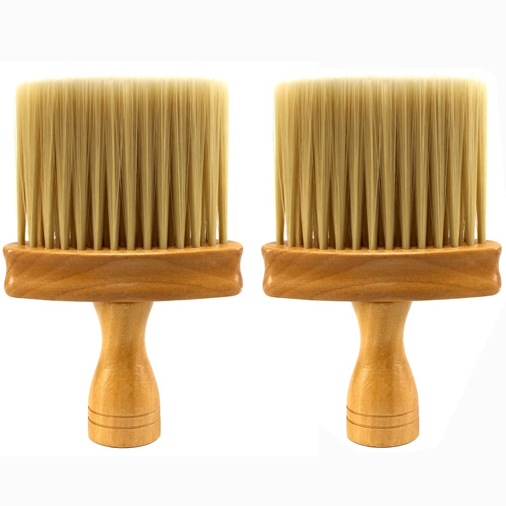 Hair Cutting Brush Professional Hairdressing/Barber Wooden Neck Brush - Soft Bristles (Single)