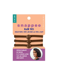 Snap Hair Ties for Thick, Natural, Curly Hair | No Slip, No Tension Pro Hair Tie | Strong Ponytail Holder (3 Pack, Black)