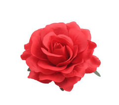 Women's Vintage Elegent Rose Flower Hairpin Hair Clip with Brooch for Party Travel Festivals (Dark Red)