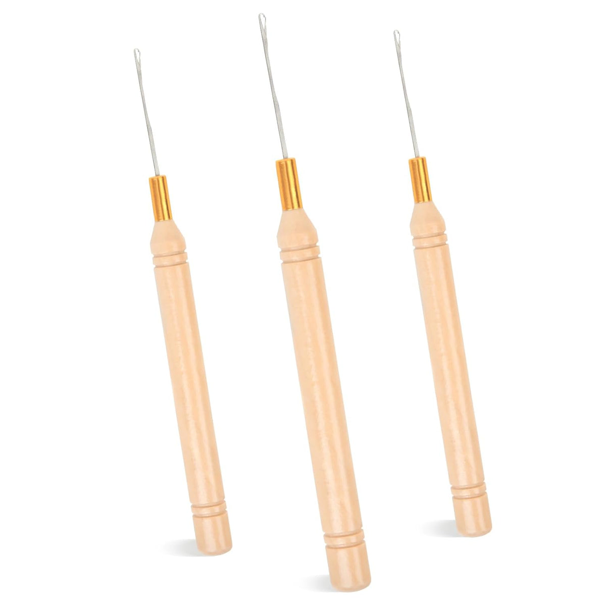 Vlasy 3PCS Hair Extension Loop Needle Threader Pulling Hook Tools Micro Loop Nano Beads Device Hair Extension Threader for Hair or Feather Extensions