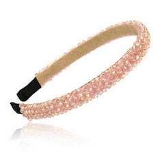 Ruihfas Fashion Sparkle 4 Rows Crystal Rhinestone Headbands Beaded Hair Hoop Band (Red)