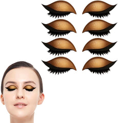 Lazy Eye Shadow Eyelash Patch, Lazy Eyelash Stickers, 2/4/6/8 Pairs Glitter Eyeshadow Sticker with Lashes, Easy to Apply Eye Shadow and Eyelash in One, No Glue Needed for Quick Makeup (8 Pairs)