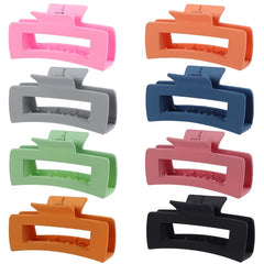 laxizar Hair Claw Clips 8 Pack Tortoise Barrettes Rectangle Shape Clips 3 Inch Fashion Hair Clips for Women