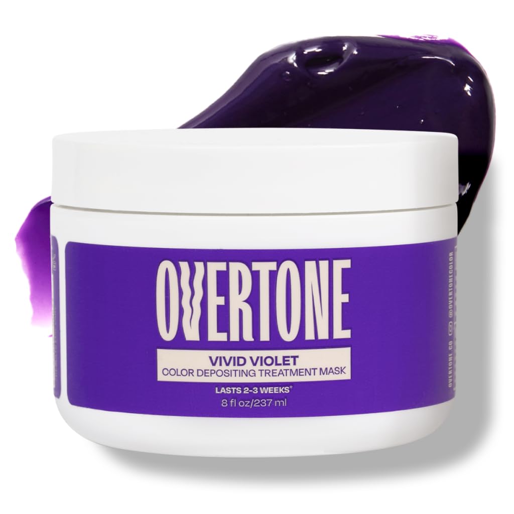 Overtone Color Depositing Semi-Permanent Hair Dye Conditioner - 8 oz Natural & Color-Treated Hair, Moisturizing Shea Butter & Coconut Oil - Vegan & Cruelty-Free, Extreme Silver now Twilight Titanium