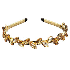 YARN & INK Women's Pearls Headbands Fashion Beaded Metal Headband, Vintage Hair Accessories Non Slip for Women Girls Christmas Gift (Pearls Line)