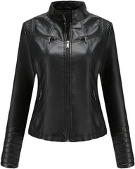 Women's Thin Motorcycle Leather Jacket‌ Spring American Cropped Fashion Trendy Coat