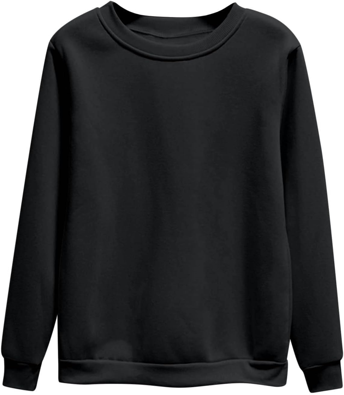 Crewneck Sweatshirts Women Loose Fit Solid Color Pullover Lightweight Long Sleeve Sweatshirt Fall Outfits