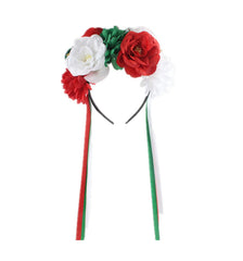 Floral Fall Women Day of the Dead Flower Crown Festival Headband Rose Mexican Floral Headpiece HC-23 (Red Purple)