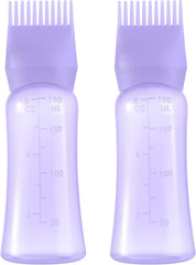 Root Comb Applicator Bottle 6 Ounce Hair Oil Applicator for Hair Dye, Hair Oiler Comb Bottle with Graduated Scale
