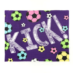 Lush Decor Girls Soccer Kick Sherpa Throw