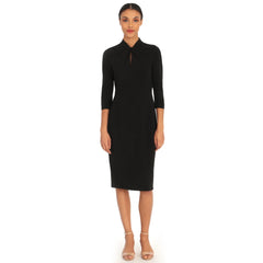 Donna Morgan Stretch Twisted Neckline Sheath Dress