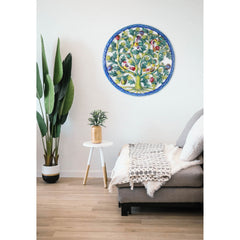 Vibrant Fruit Tree with Perched Birds Haitian Steel Drum Wall Art