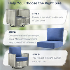 Outdoor Deep Seat Cushion Set 24 x 24 x 6 Inch