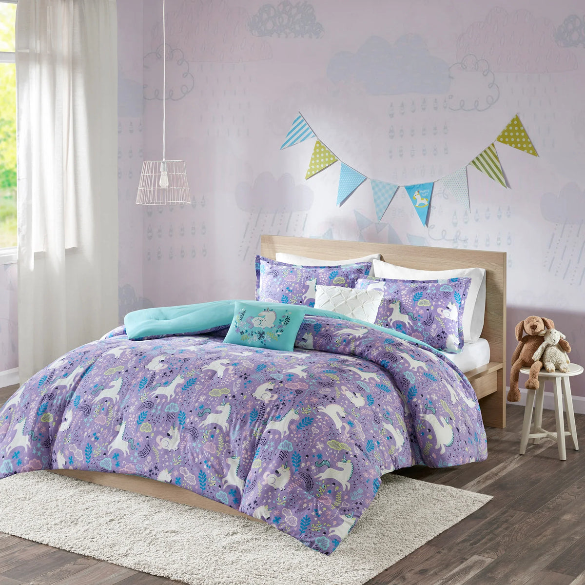 Intelligent Design Kids Ella Unicorn Cotton Comforter Set
