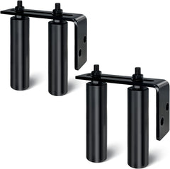 2 Pack 4" Universal Gate Roller Guide,Nylon Slide Gate Guide Rollers with Black L Bracket, Gate Hardware Roller Kit for Sliding/Rolling Gates/Barn Door Guide -2 Kit（Black）