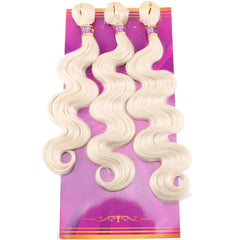 Body Wave Synthetic Hair Weave 3 Hair Bundles 16 18 20 Inches Color 1B Black Synthetic Hair Weft