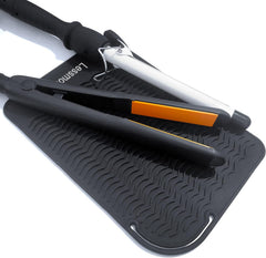 Large Heat Resistant Mat for Curling Irons, Hair Straightener, Flat Irons and Hair Styling Tools 11" x 7.5", Grey
