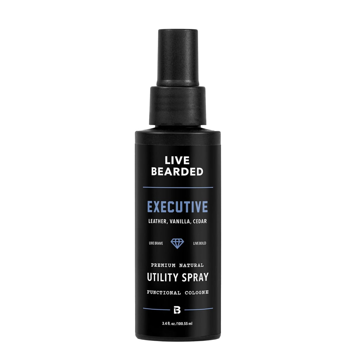 Live Bearded Utility Spray - All Purpose Cologne with Natural Fragrance - Made in the USA - 3.4 fl oz Bottle | American Scent - Cedar, Vetiver, Bergamont