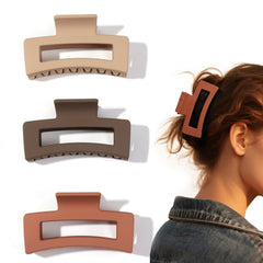 Hair Clips for Women - Big Square Claw Clips for Thick Thin Medium Fine Hair 3 Pcs Jaw Clamps Hair Accessories for Women Strong Hold