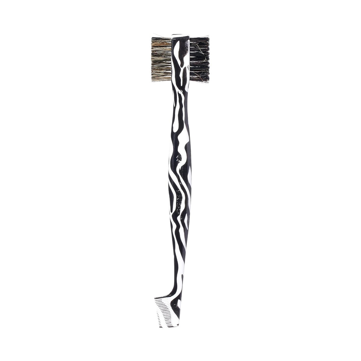 RED by Kiss Dual Edge Brush 3 in 1 Edge Brush Comb Soft and Hard Board Bristles (Leopard)