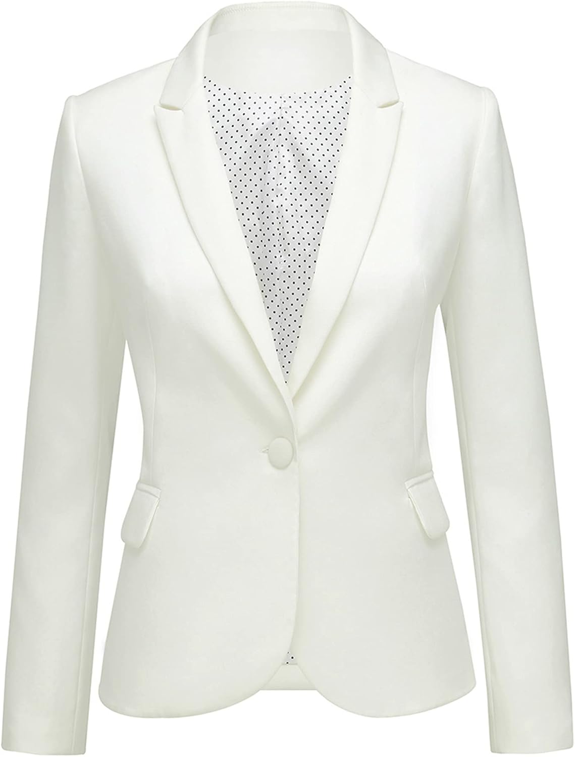 LookbookStore Womens Notched Lapel Pockets Button Work Office Blazer Jacket Suit