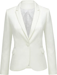 LookbookStore Womens Notched Lapel Pockets Button Work Office Blazer Jacket Suit