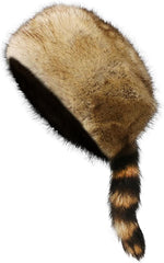 Raccoon Tail Parent-Child Plush Hat Faux Fur Animall Hat Winter Earflap Russian Cap Warm Beanie Cap for Adult Kid