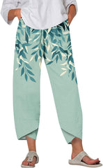 Ladies Drawstring Trousers with Pockets Loose Fit Summer 2025 Wide Leg High Waist Elastic Waist Long Pants