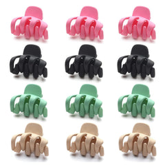 Cobahom 12 Pcs Small Claw Clips 1.2 Inch Plastic No-Slip Mini Clips for Thin Hair Styling Accessories for Women and Girls (Brown)