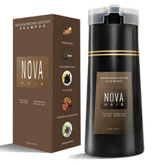 Dye Shampoo,Nova Hair Instant Dye Shampoo,Nova Hair Dye Shampoo 3 in 1, for Men & Women (Black)