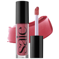 Saie Glossybounce - Hydrating Lip Gloss and Tinted Lip Oil Hybrid with Hyaluronic Acid & Jojoba Oil for Non-Sticky, Ultra-Shiny, Plump & Soft Lips - Everyday Makeup Essential - Burst (.17 oz)