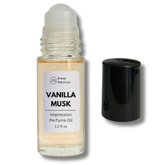 Vanilla Musk Oil - Solid Cologne Men, Mens Perfume Sample, Vanille Fragrance for Body, Long Lasting Scent, Roll On Perfect Travel Size Sampler Oils 1.2 oz (35 ml)