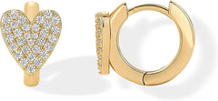 PAVOI 14K Gold Plated Sterling Silver Posts Small Huggie Hoop Earrings for Women - Trendy Celestial North Star, Butterfly, Heart Hoop Earrings - Cubic Zirconia Cute Gold Motif Jewelry