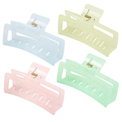 Extra Large Hair Claw Clips for Women, 5 Inch Unbreakable Large Rectangle Claw Clips for Thick Hair Neutral Huge Hair Clips Non-slip Hair Claws Tight Strong Hold Hair Claw for Women Girls 4 Packs