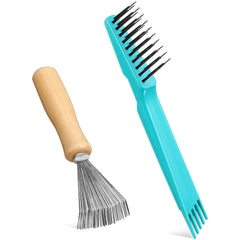 Boao 2 Pieces Hair Brush Cleaning Tool Comb Cleaner Brush Mini Comb Cleaning Hair Remover Tool for Removing Dust Home and Salon Use(Black Color)
