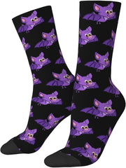 Lovely Bat Socks For Men Women Outdoor Sports Running Hiking Wicking Crew Socks