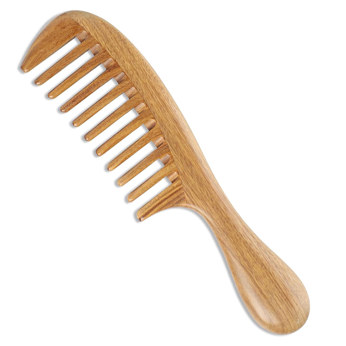 Onedor Handmade 100% Natural Green Sandalwood Hair Combs - Anti-Static Sandalwood Scent Natural Hair Detangler Wooden Comb (Wide Tooth),1 Count (Pack of 1)