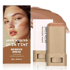 Beauty Balm Serum Boosted Skin Tint, Lightweight Solid Tinted Foundation Stick for Women Face Makeup with Natural Finish, Long-Lasting and Moisturizing Solid Tint Contour Stick for All Skin Types (#6)