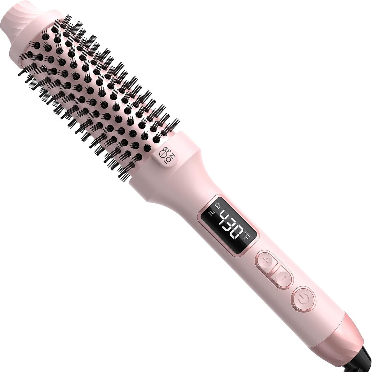 Nimmu Thermal Brush for Blowout Look, 1.5 inch Heated Round Brush, Curling Iron with 10 Temperature Control, Hot Styler Dual Voltage for Travel, Purple