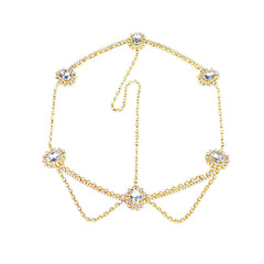 Silver Head Chain Jewelry for Women Rhinestone Headband Women Hair Chain Girls Hair accessories