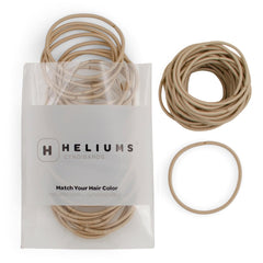 Heliums Thin Hair Elastics - Brown - 2mm Ties for Thin Hair, 1.75 Inch, Medium Hold No Damage Ponytail Holders - 40 Count